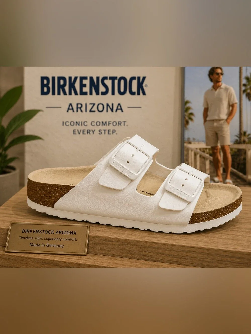 Men’s Birkenstock Arizona – White | Size 10 | New in Box
